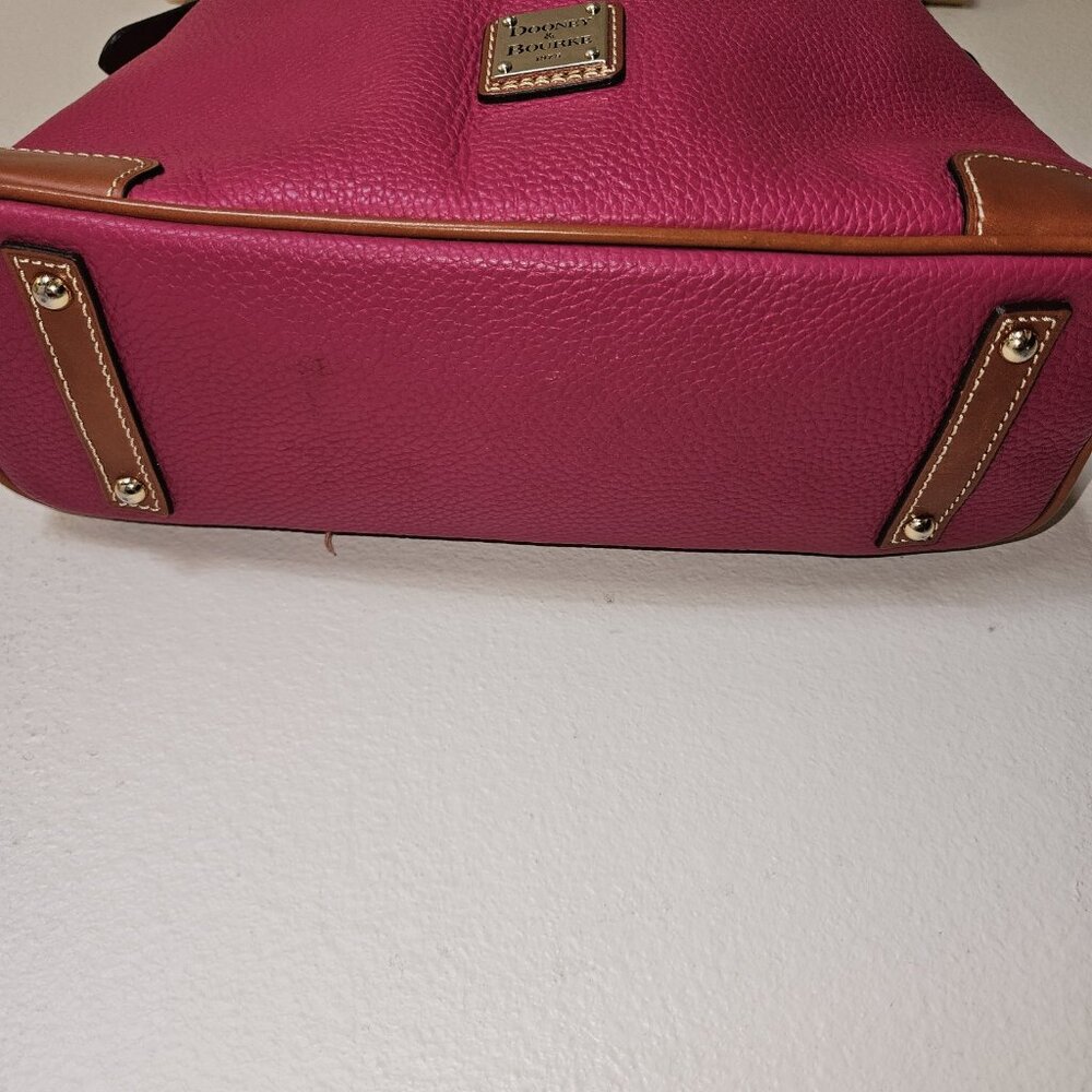 Dooney & Bourke Erica Pebbled Leather Hobo Shoulder Bag Fuchsia Pink - Picture 6 of 16